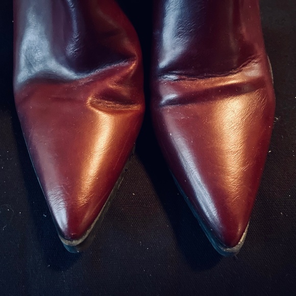 Burgundy and Black Booties - Picture 3 of 5